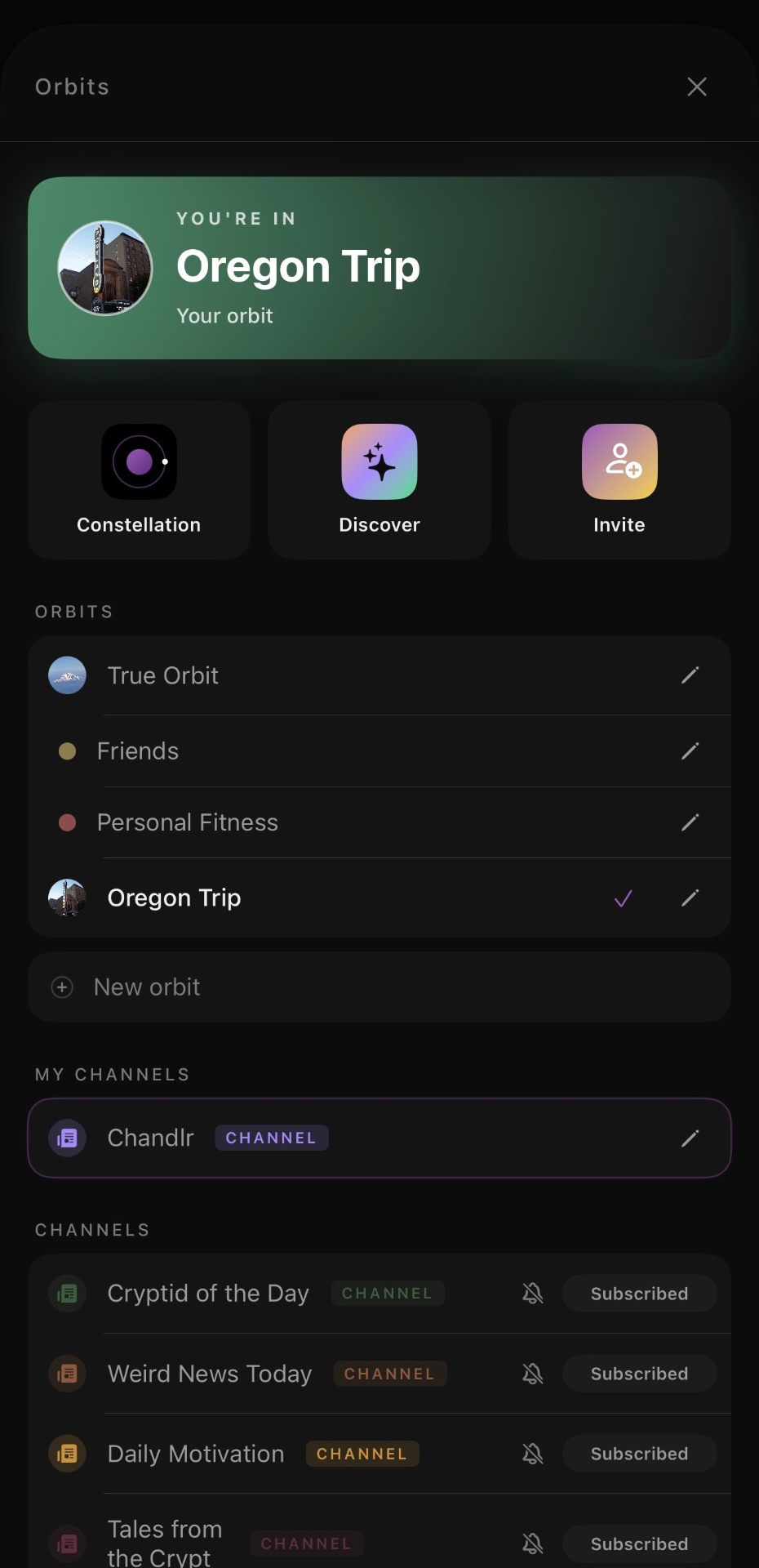 Orbit Orbit screen